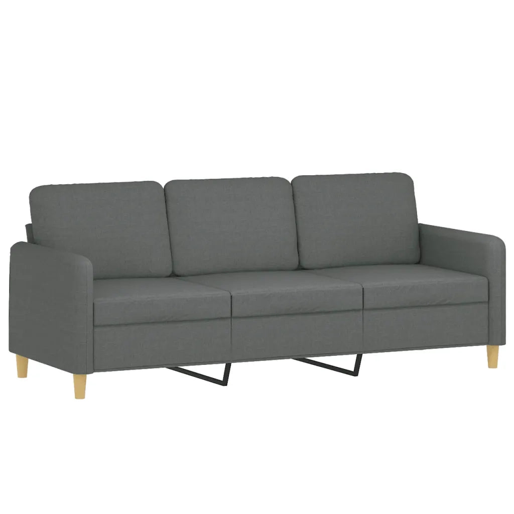 Set di Divani 4 pz con Cuscini Grigio Scuro in Tessuto