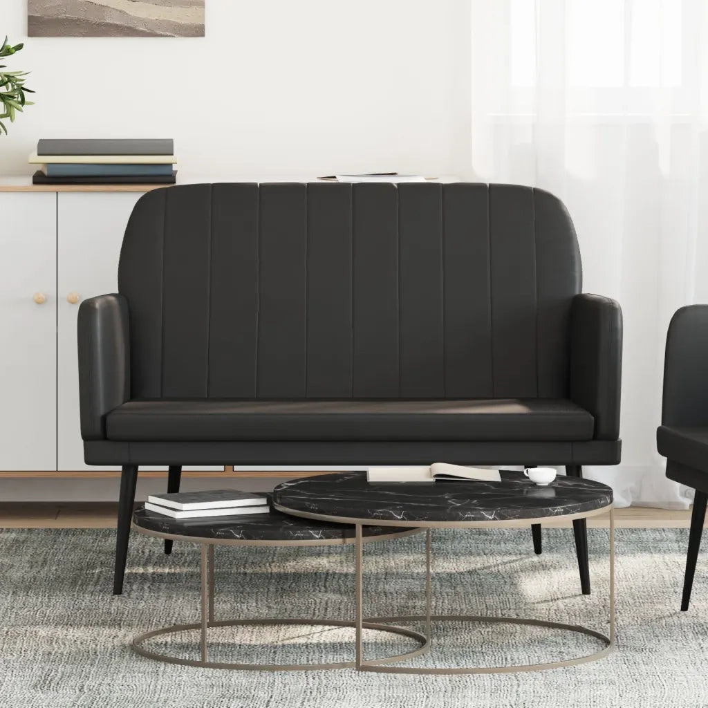 Panca-Sgabello Nera 107x80x81 cm in Similpelle