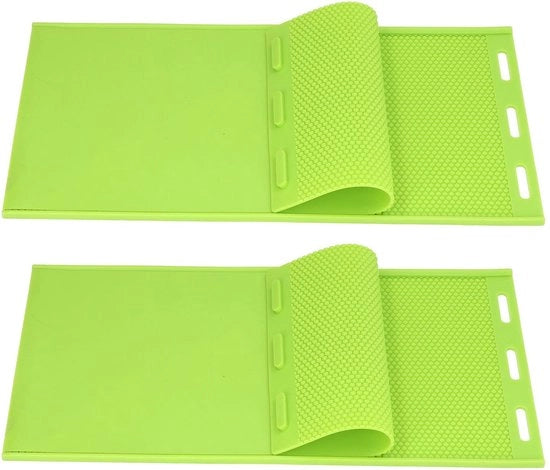 Apparecchio per il risciacquo delle api - Forma foglia - Mal siliconizzato - Ripiegabile - Attrezzatura per apicoltori - Forma compressione - Verde - 44x23cm - Mal per il risciacquo delle api