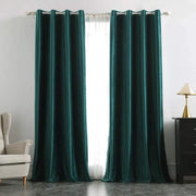 Tende da oscuramento - velluto - 2 pezzi - verde scuro - 140 x 245 cm