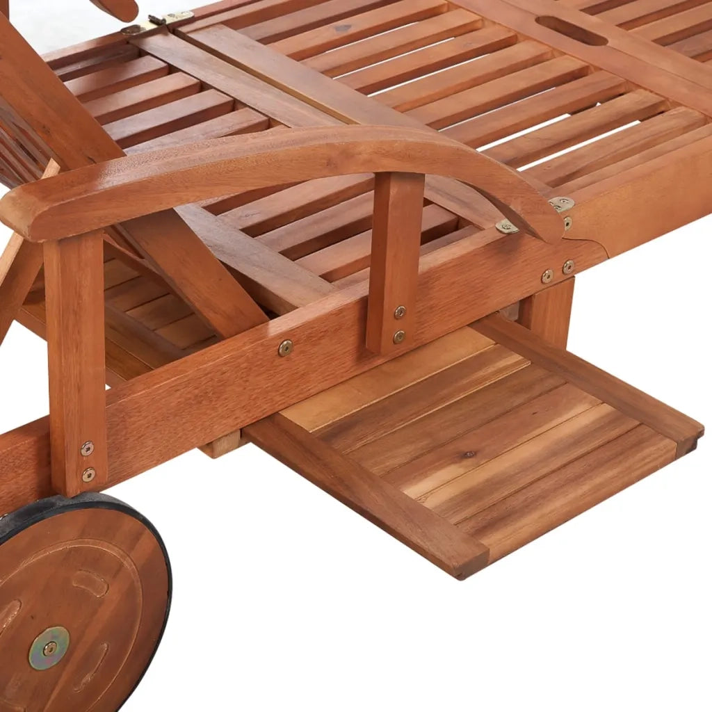 Lettino Prendisole in Legno Massello di Acacia 41446
