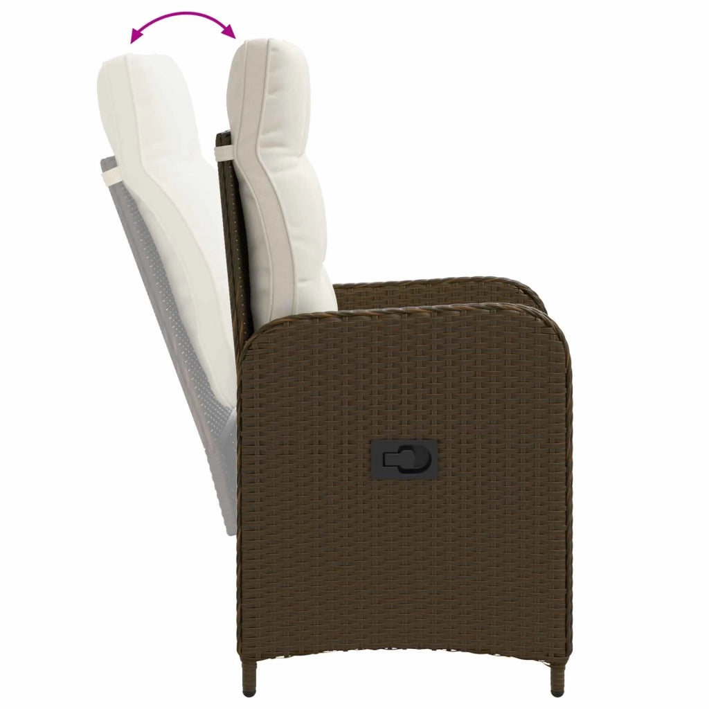 Set da pranzo per esterni 5 pz Marrone e Bianco Crema 3422311