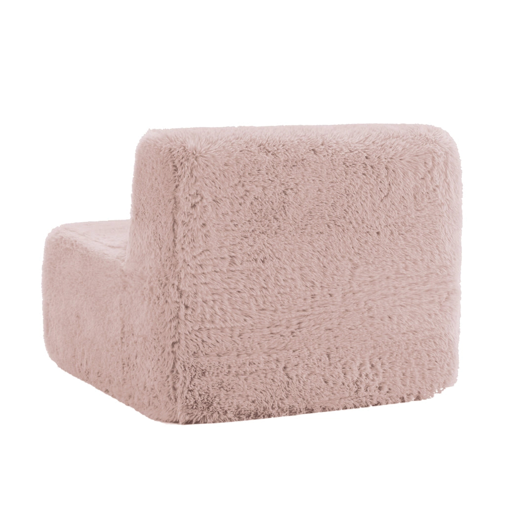 Divano 2 Posti Senza Braccioli con Cuscini ¨C MINIMAL ¨C Tessuto Rosa Morbido