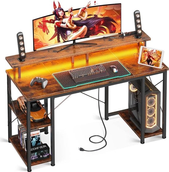 Scrivania da Gioco con Illuminazione LED - Scrivania per Computer - Mobili per Computer