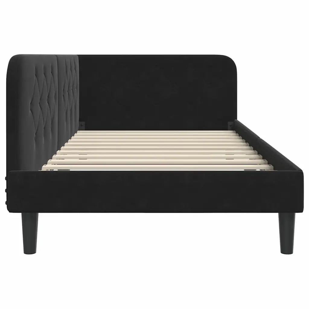Cornice del letto ad angolo Nero 100 x 200 cm Velluto 42016621