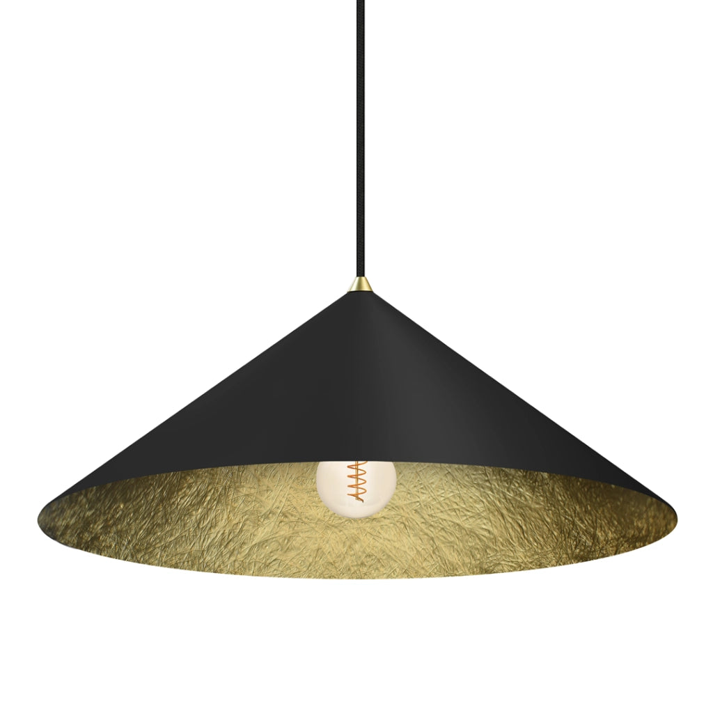 Lampada a sospensione Fuji nera oro Ø50 E27 Milagro
