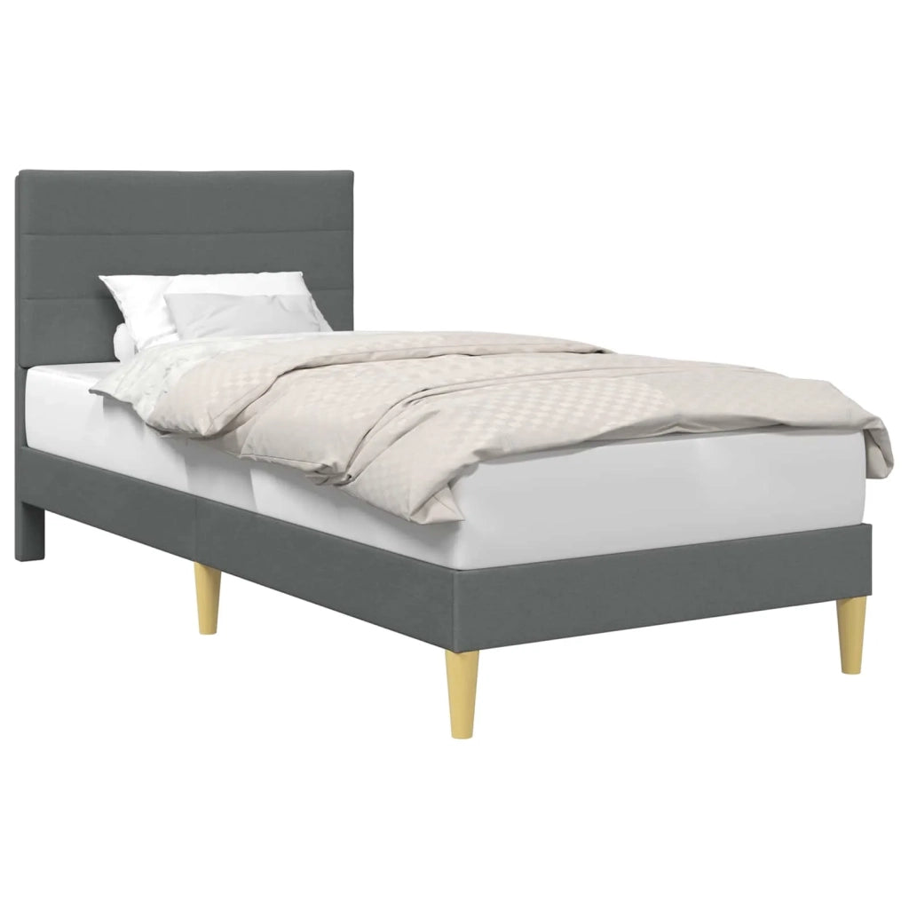 Struttura del letto-Giroletto Grigio Scuro 100 x 200 cm Tessuto 425547