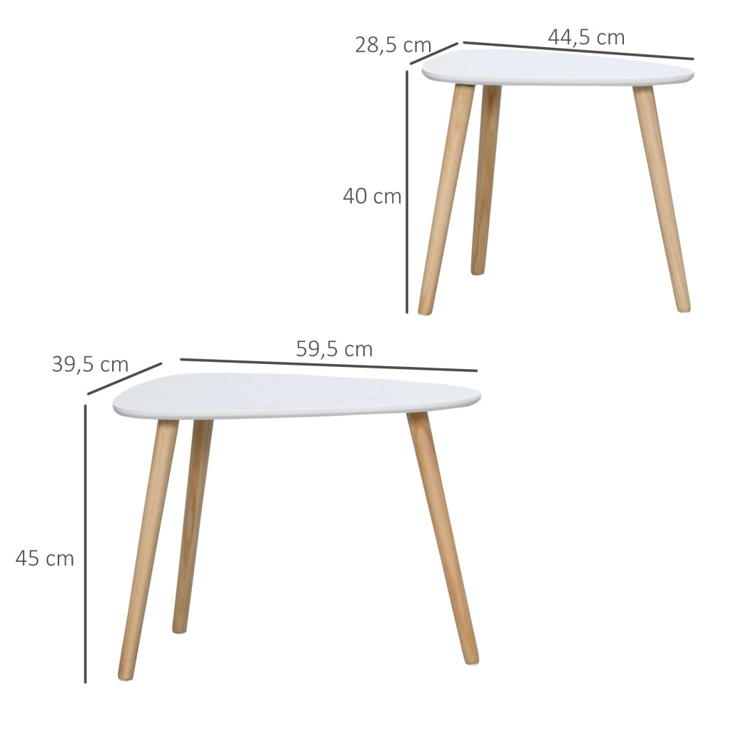 Tavolino da caff¨¨ design scandinavo ¨C Minimal ¨C bianco e legno