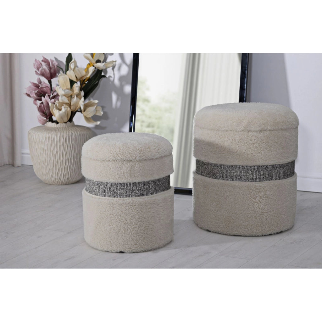 Pouf VKH720, Beige, MDF, 47x40x40 cm