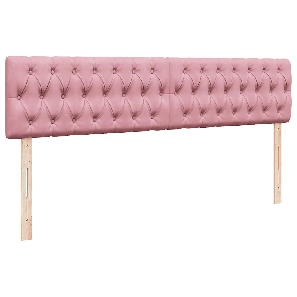 Struttura Letto Pouf con Materassi Rosa 180x200 cm Velluto 3312097