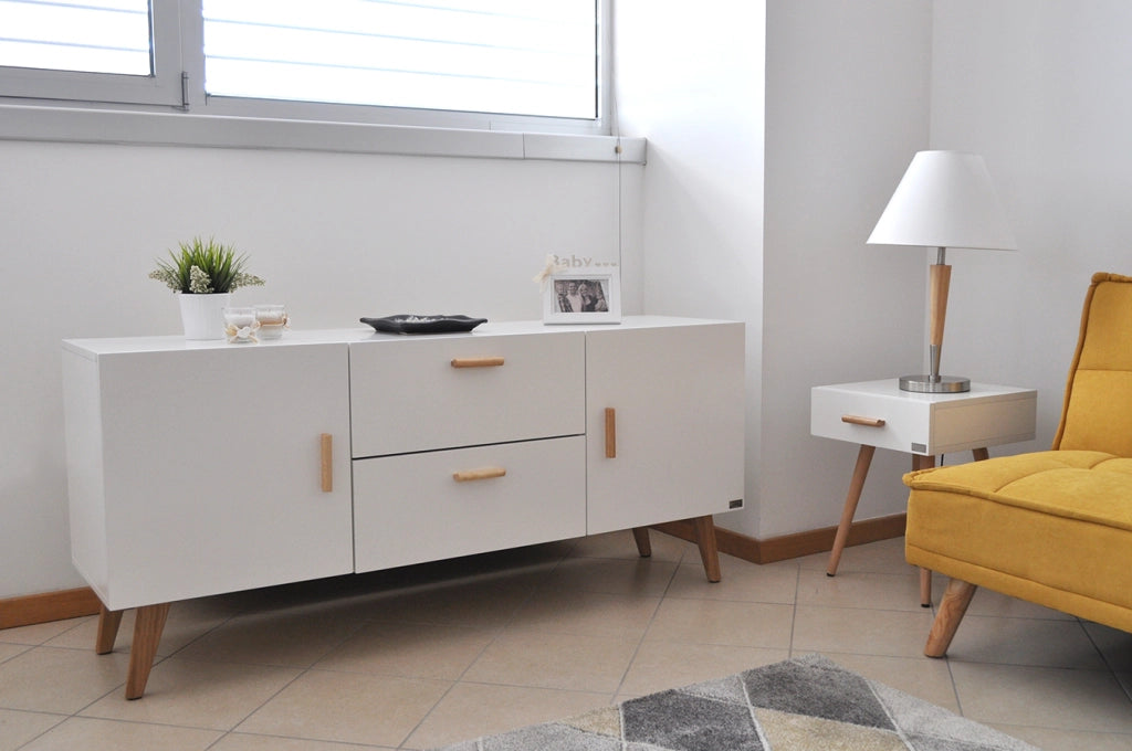 Credenza madia bianca in stile nordico bianco - NO08CR