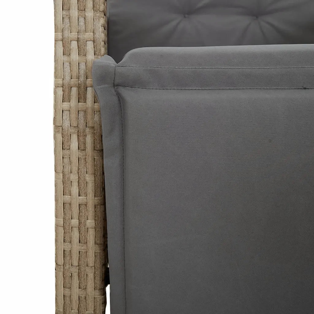 Set Pranzo da Giardino 3 pz con Cuscini Beige Misto Polyrattan 3213016