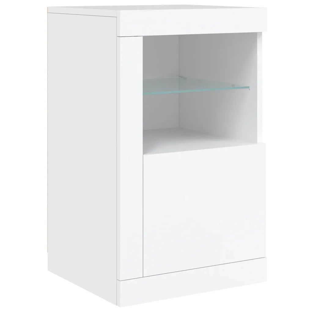 Credenza con Luci LED Bianca 142,5x37x67 cm 3209086