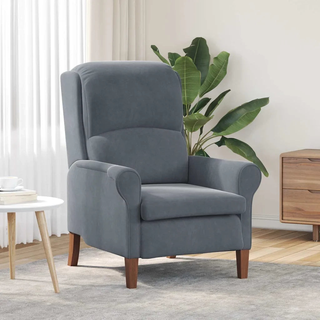Poltrona | Sedia Relax Grigio scuro Velluto