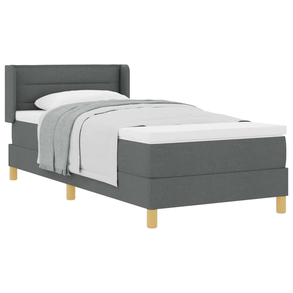 Letto a molle con materasso Grigio scuro 200 x 90 cm Tessuto 3341210
