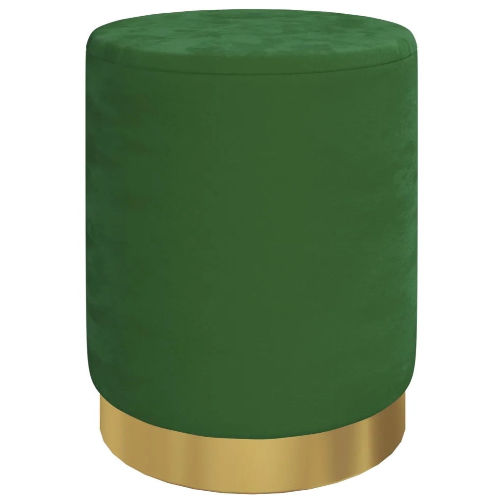 Sgabello Rotondo con Contenitore Verde in Velluto 31 x 37 cm 340283