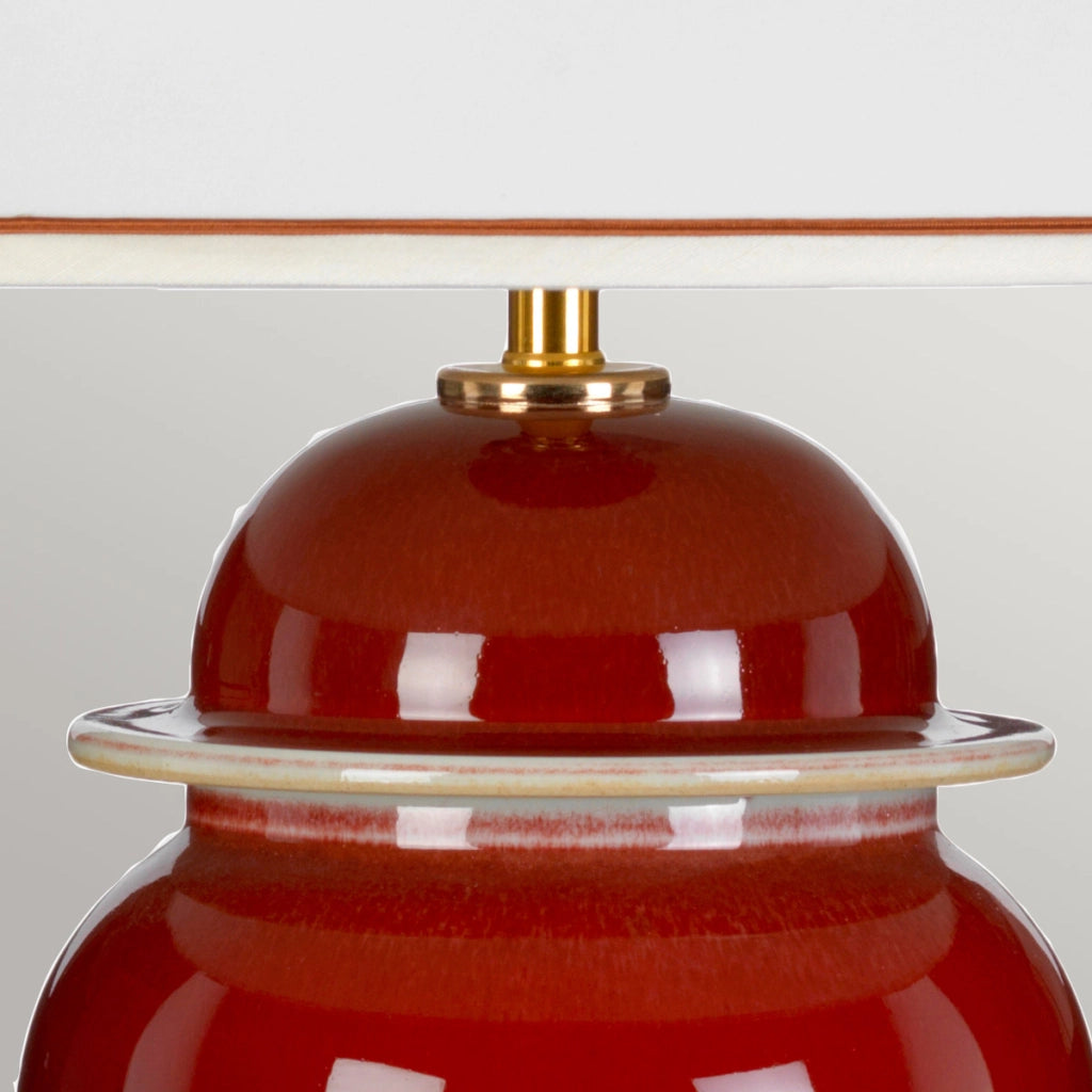Lampada da tavolo in ceramica rossa Oxblood E27 60W