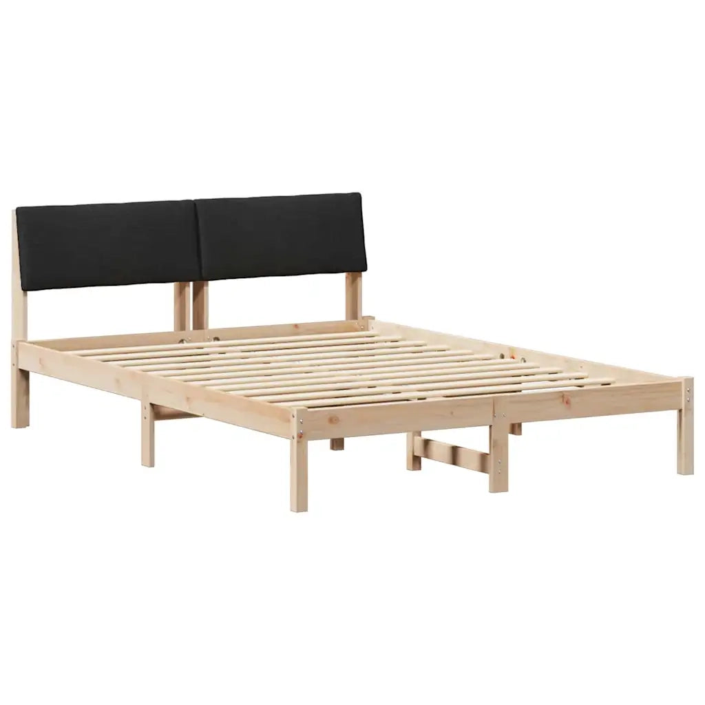 Struttura del letto con testiera-Giroletto con Testiera Marrone e nero 140 x 190 cm 226557