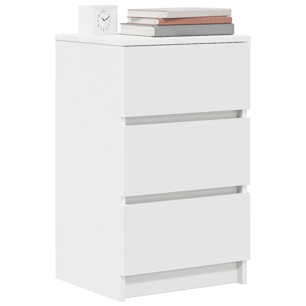 Comodino con 3 Cassetti Bianco 39x35x65 cm 861337
