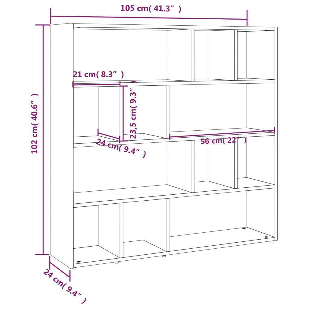 Divisorio-Paravento Grigio Cemento 105x24x102 cm
