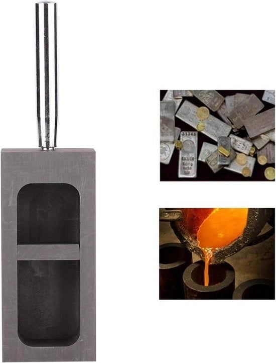Ghiaccio di carbone a forma di croce per smaltimento oro argento fonderia - Materiale di alta qualità di carbone - Buona conducibilità termica - 2 KG.