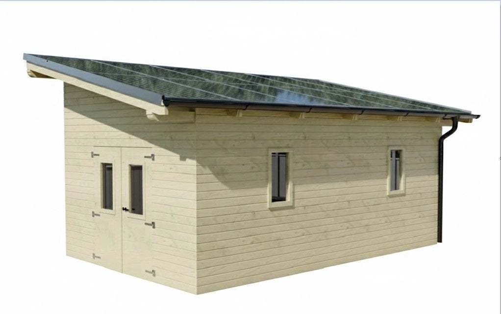 Casetta a Pannelli 120x120 abete THT con impianto fotovoltaico Wattoit 6kW