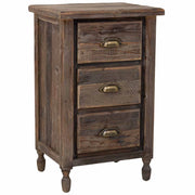 Comodino in legno con 3 cassetti 48x38x76,5