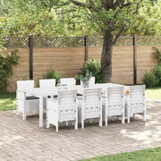 Set da Pranzo per Giardino 9 pcs Grigio chiaro Polipropilene