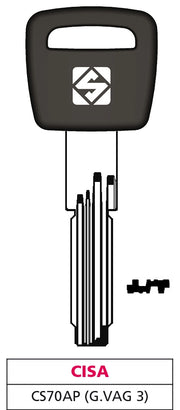 Silca CHIAVE PUNZONATA OTTONE CS70AP (G. VAG 3) CISA 5.00 pz