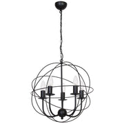 Lampada a sospensione loft nera sfera 5xE14 Luminex