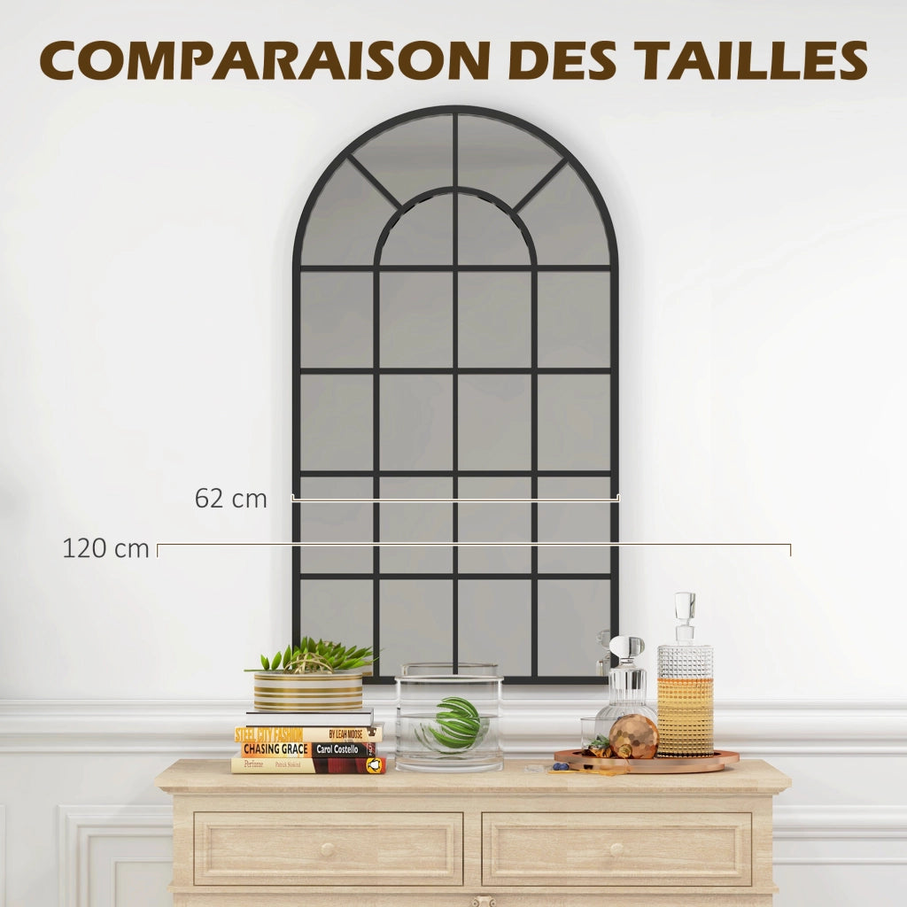 Specchio da parete con cornice in metallo nero ¨C Minimal ¨C 110x65 cm