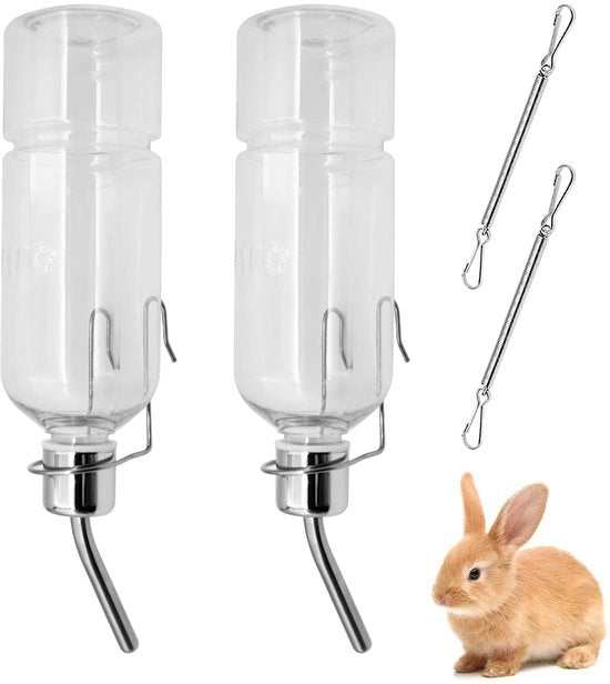 Fles automatico per animali da compagnia 350 ml - Flessa per conigli - Flessa per piccoli roditori - Flessa automatica - Materiale plastico/RS - Design trasparente