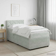Letto box spring con materasso Grigio Chiaro 100 x 200 cm 3451625