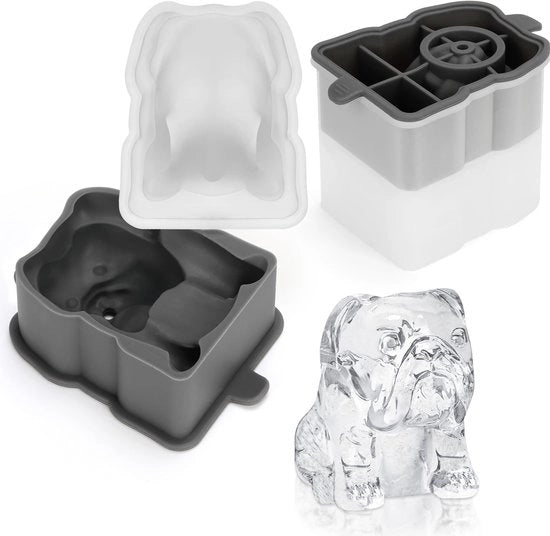 Set di 2 confezioni di cubetti di ghiaccio per cani in forma di cane - BPA libero - coperchi a prova di lecco - resistente al lavastoviglie - silicone alimentare - cubetti di ghiaccio in forma di fiocco di neve