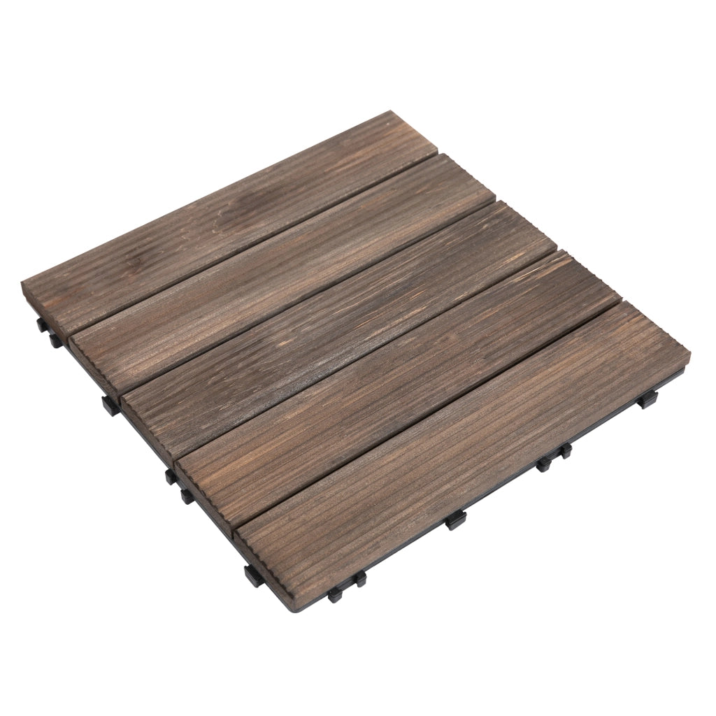Piastrelle per Esterni Pavimento in Legno, Set 27 Pezzi Montaggio a Incastro, 30x30x2.5 cm
