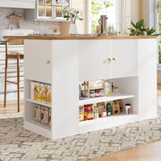 Isola cucina moderna - Zephmum- Bianco con cassetti e ripiani
