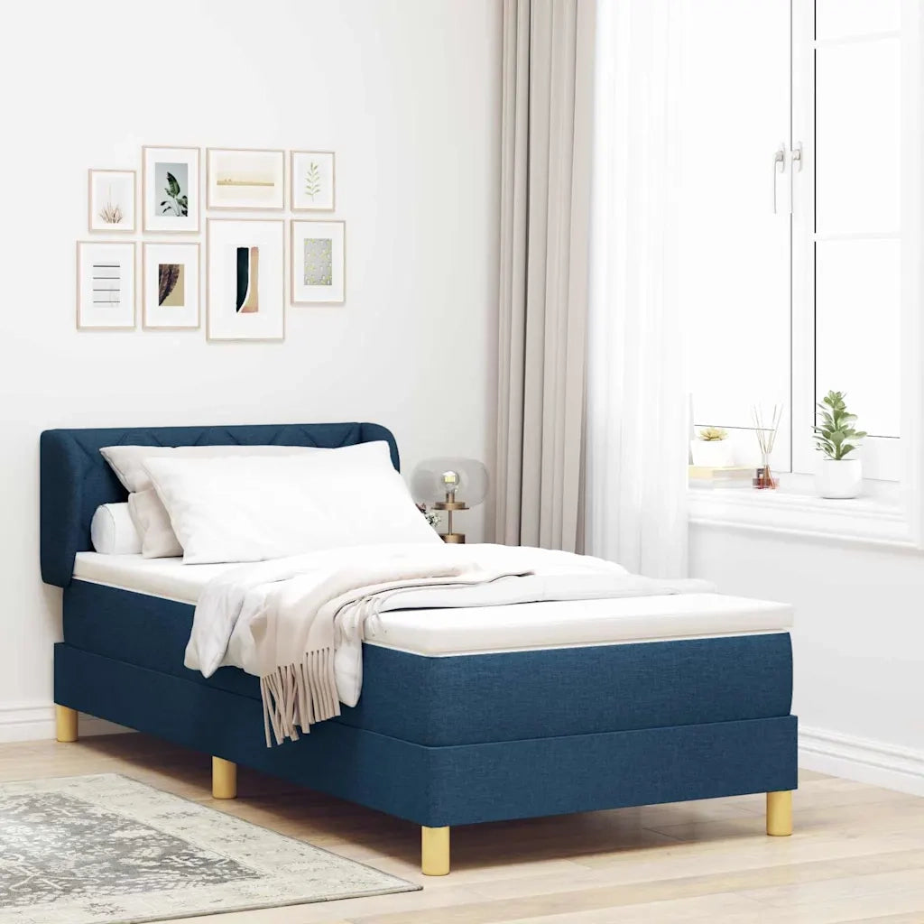 Letto a molle con materasso Blu 100 x 200 cm Tessuto 3340268