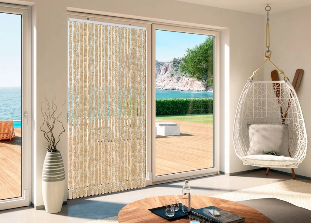 Tenda Antimosca Antirumore Caduta Pannello Porta Finestra Casa In Ciniglia - 100x220 - Beige