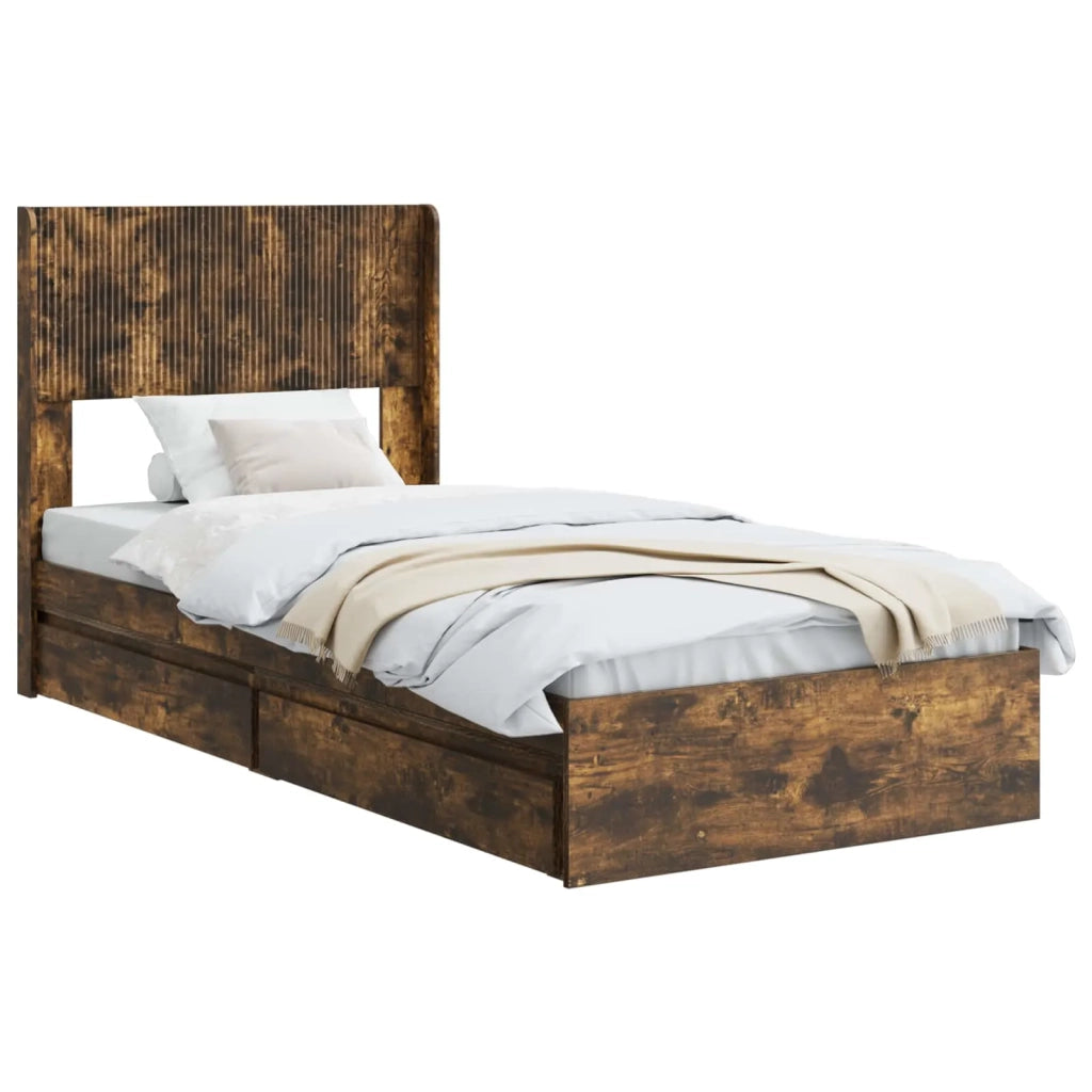 Letto da camera | Struttura del letto con stoccaggio e testata 3 pcs