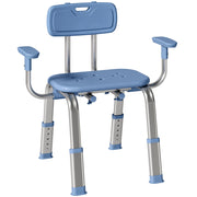 Sedia da Doccia Ergonomica con Braccioli e Schienale ¨C Xylo ¨C Altezza Regolabile Blu