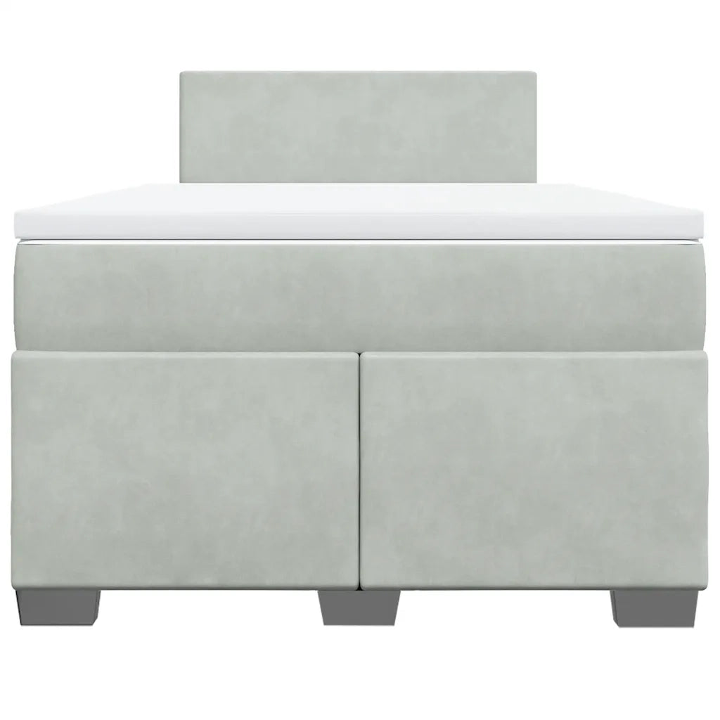 Giroletto a Molle con Materasso Grigio Chiaro 120x200cm Velluto 3288576