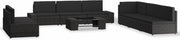 Set da giardino 9 pezzi rattan nero