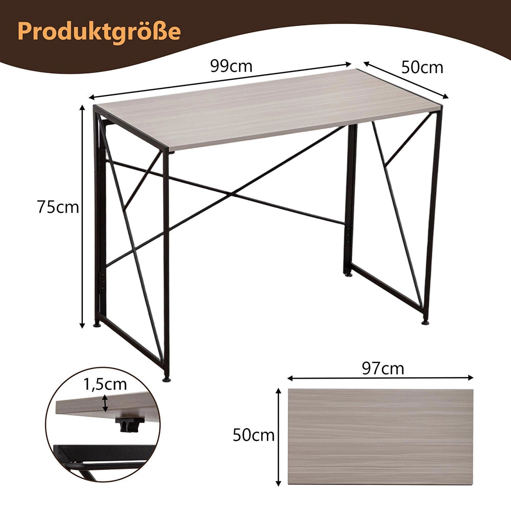 Scrivania - Xylo - piano legno naturale gambe metallo