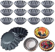 Mini Forme per Tartellette - Alta Resistenza al Calore - Set da 12 - Alta Qualità Acciaio di Carbonio