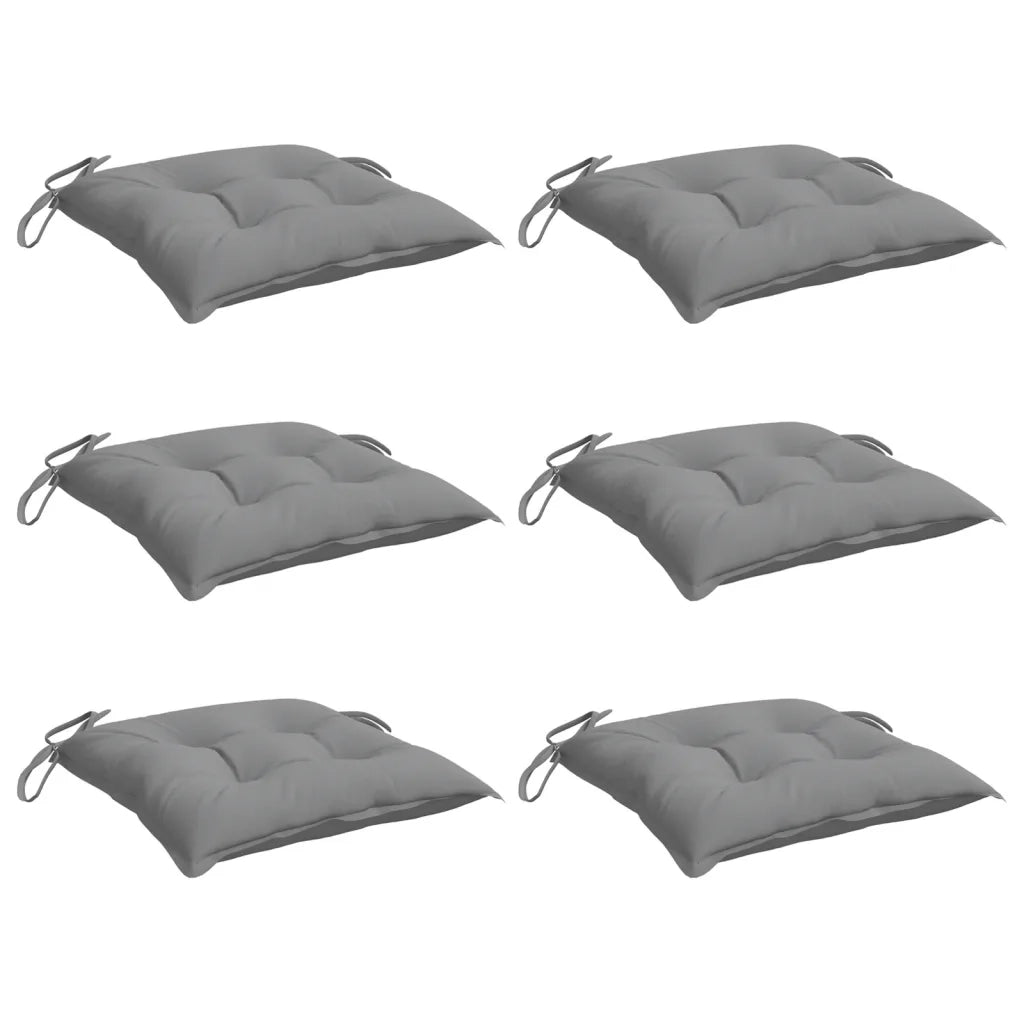 Cuscini per Sedia 6 pz | Cuscini per sedie Grigi 40x40x7 cm in Tessuto Oxford