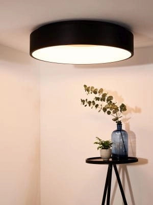 Plafoniera LED Lucide Talowe 42W 3000K nera 60cm dimm.