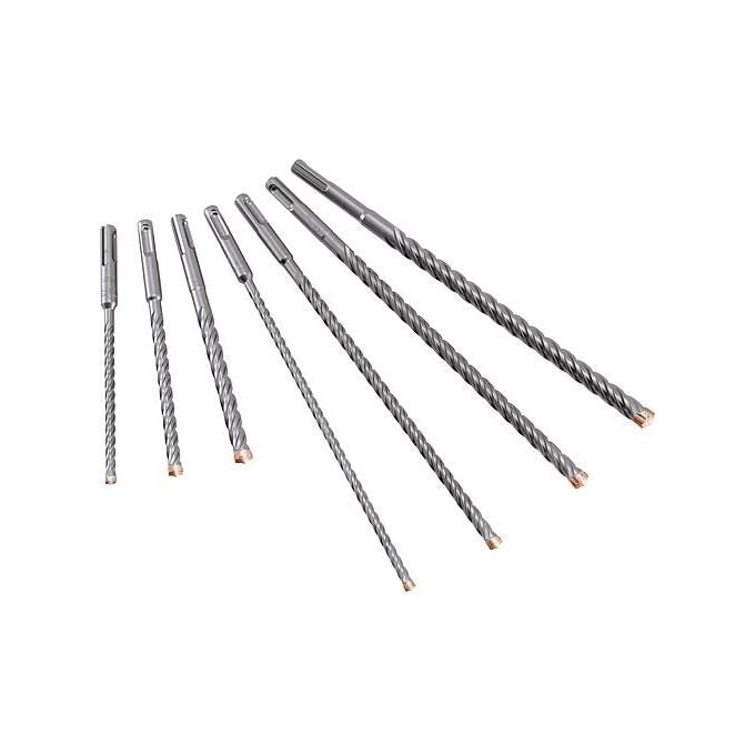 ALPEN-MAYKESTAG 0081500007100 FORCE X Kit di Punte per Cemento 7 pz SDS-Plus Diametri 6 8 10 12 mm Lunghezze 160 e 260 mm colore Nero
