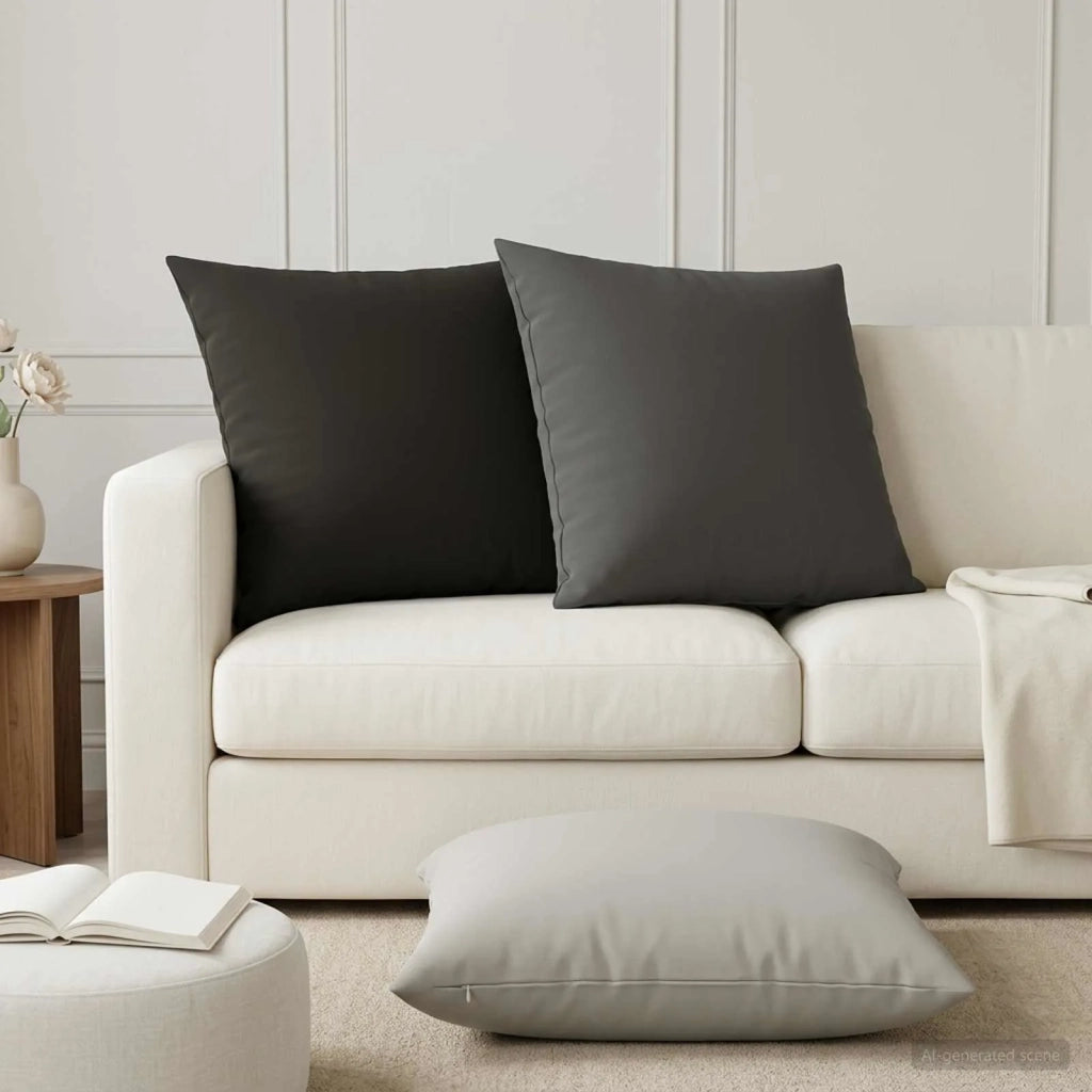 Federa 2 pcs HEERLEN Grigio 65 x 65 cm Poliestere 913017
