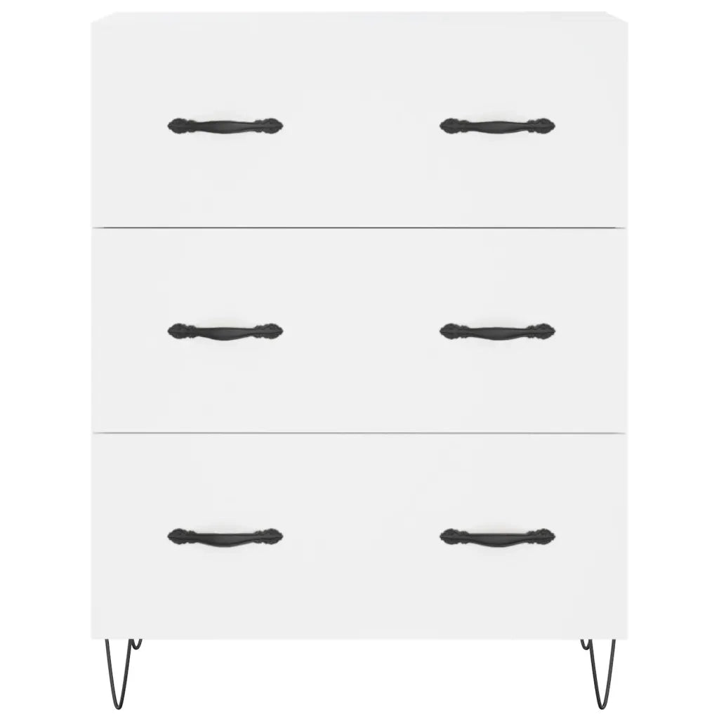 Credenza-Buffet-Armadio da cucina Bianca 69,5x34x180 cm in Legno Multistrato 816423