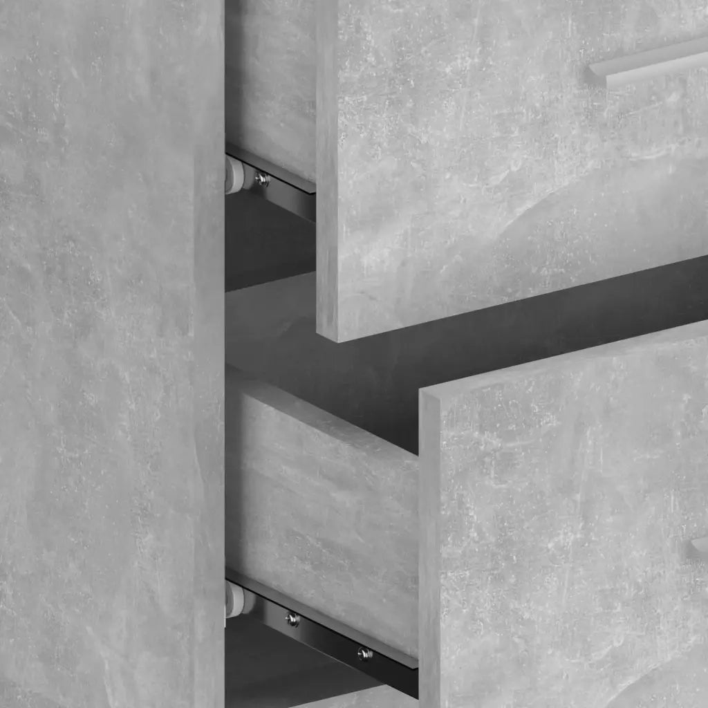 Set di 2 Comodini | Armadio da Notte | Mobiletto da notte a Muro Grigio Cemento